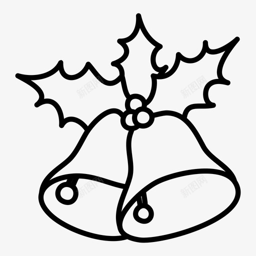 圣诞钟声节日冬天图标svg_新图网 https://ixintu.com 冬天 圣诞快乐 圣诞节 圣诞钟声 节日