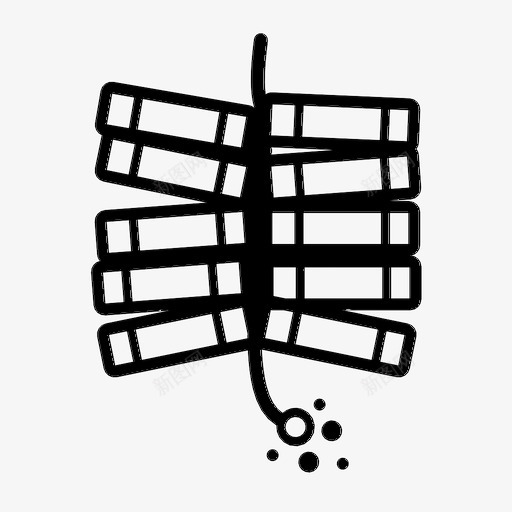 鞭炮串中国烟花图标svg_新图网 https://ixintu.com 中国 刺痛 响亮 烟花 除夕庆祝 鞭炮串
