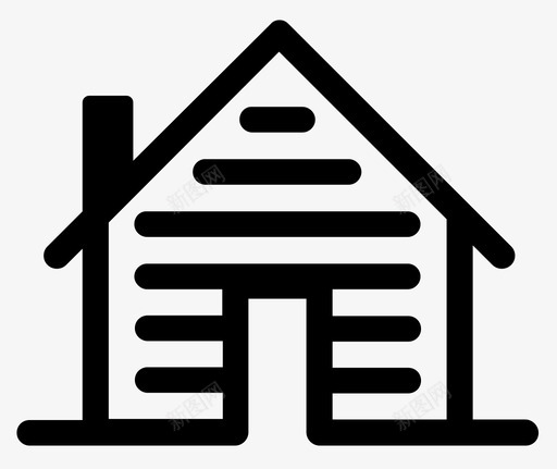 小屋房子木屋图标svg_新图网 https://ixintu.com 小屋 房子 木屋 树林里的小屋
