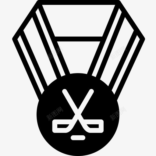 曲棍球奖章运动斯坦利杯图标svg_新图网 https://ixintu.com 斯坦利杯 曲棍球奖章 美味运动奖牌风格2字形 胜利 获胜者 运动