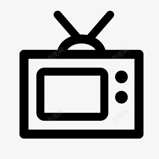 电视天线节目图标svg_新图网 https://ixintu.com 天线 屏幕 电视 节目