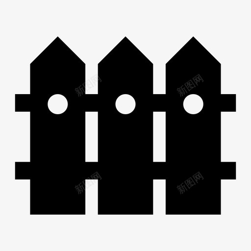围栏边界农场图标svg_新图网 https://ixintu.com 农场 围栏 建筑实心 木制围栏 花园 边界