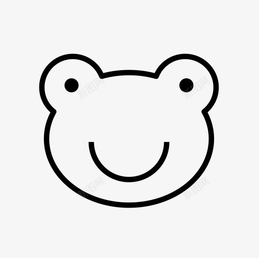 青蛙两栖动物动物图标svg_新图网 https://ixintu.com 两栖动物 动物 动物细线图标集 蟾蜍 青蛙 青蛙脸