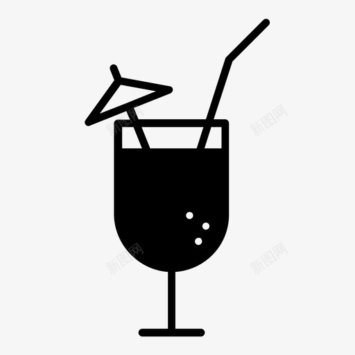 鸡尾酒酒饮料图标svg_新图网 https://ixintu.com 伞 玻璃杯 酒 饮料 鸡尾酒