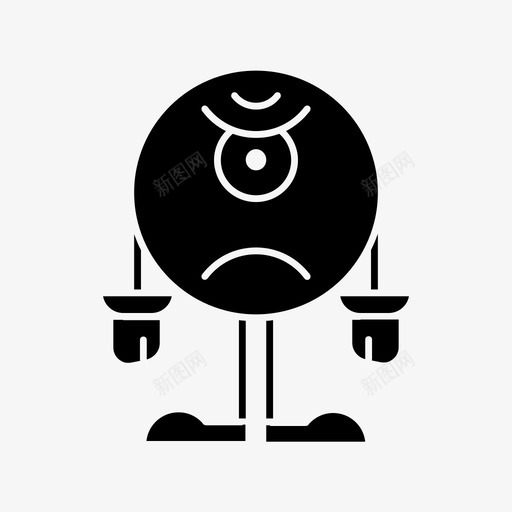独眼巨人愤怒的生物图标svg_新图网 https://ixintu.com 一只眼睛 怪物 怪物和机器人 愤怒的 独眼巨人 生物