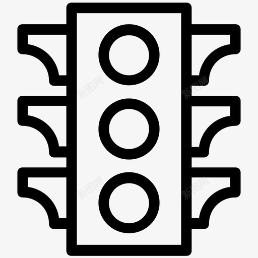 交通灯红绿灯信号灯图标svg_新图网 https://ixintu.com 交通信号灯 交通灯 信号灯 夏季和出行平滑线图标 红绿灯
