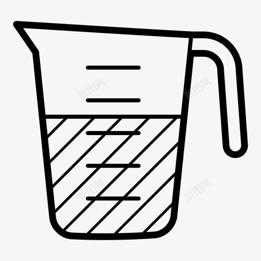量杯烘焙厨房图标svg_新图网 https://ixintu.com 厨房 烘焙 量杯