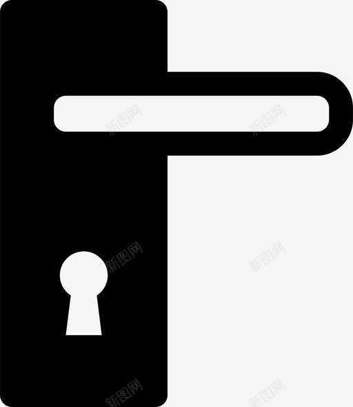 门把手入口房子图标svg_新图网 https://ixintu.com 入口 房子 把手 酒店大楼填充 钥匙孔 锁 门把手