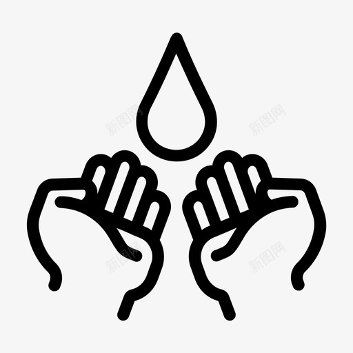 节水保存降雨图标svg_新图网 https://ixintu.com 保存 分享和关怀 接收 节水 降雨