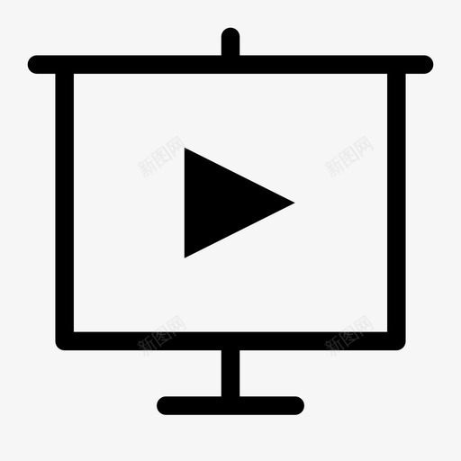 视频演示电影播放按钮图标svg_新图网 https://ixintu.com 投影屏幕 播放按钮 电影 瘦男人 视频演示