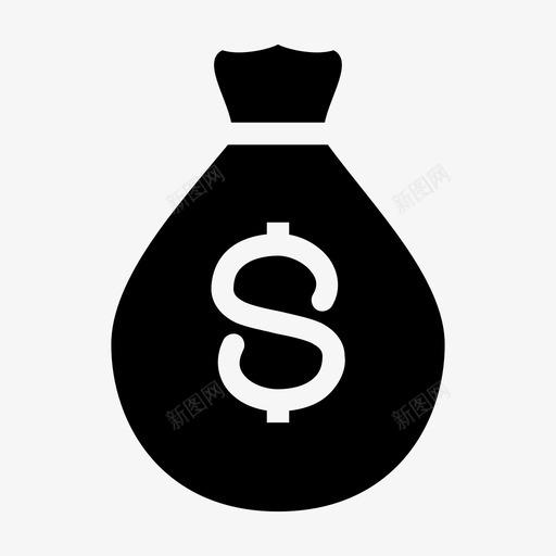 钱袋现金财富图标svg_新图网 https://ixintu.com 现金 财富 钱袋