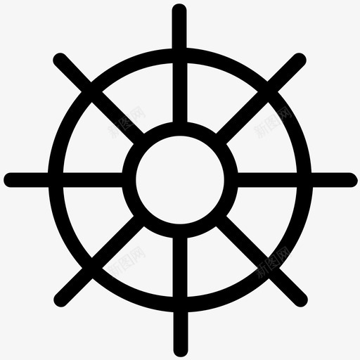 舵船控制器船舵图标svg_新图网 https://ixintu.com 夏季和旅行平滑线图标 航海 舵 船控制器 船舵 船轮