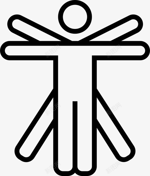 身体黄金分割人类图标svg_新图网 https://ixintu.com 人类 维特鲁维亚人 身体 黄金分割