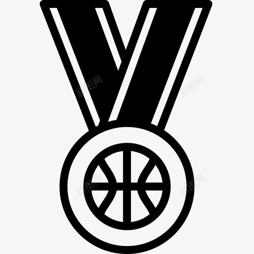 篮球奖章运动胜利图标svg_新图网 https://ixintu.com 优胜者 篮球奖章 美味运动奖牌样式1字形 胜利 运动