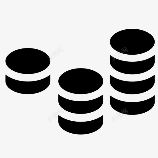 硬币银行现金图标svg_新图网 https://ixintu.com 抽象元素 现金 硬币 货币 金融 银行 零用钱