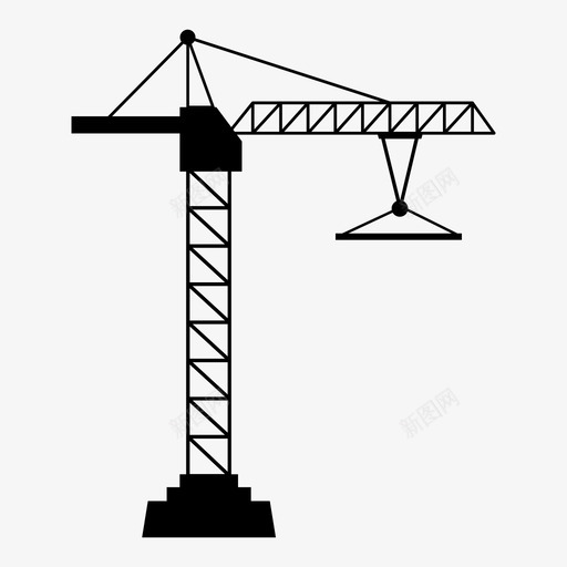 起重机施工井架图标svg_新图网 https://ixintu.com 井架 塔式起重机 施工 起重机