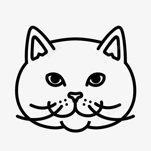 英国短毛猫猫脸肥猫图标svg_新图网 https://ixintu.com 猫脸 肥猫 英国猫 英国短毛猫