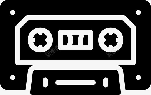 盒式磁带音频音乐图标svg_新图网 https://ixintu.com smashicons音乐2solid 声音 播放 盒式磁带 音乐 音频