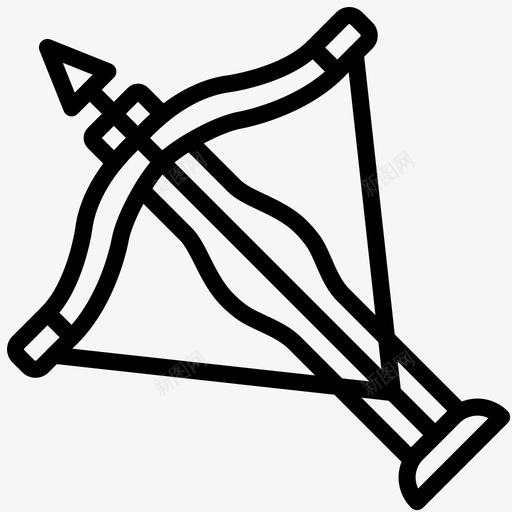 弩古董历史图标svg_新图网 https://ixintu.com 中世纪 军舰弓 历史 古董 史密顿中世纪轮廓 弩 旧