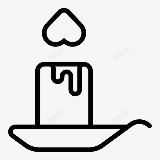 蜡烛火焰心图标svg_新图网 https://ixintu.com 心 情人节提纲 浪漫 火焰 爱 蜡烛