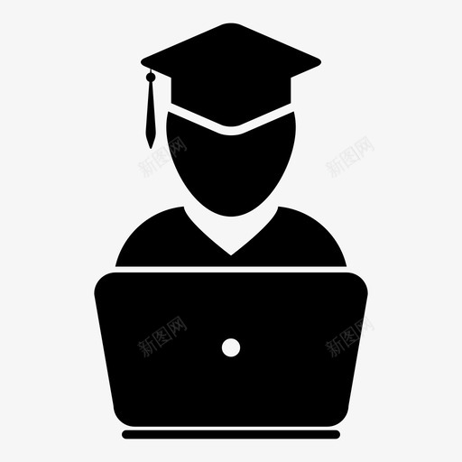 学生cap教育图标svg_新图网 https://ixintu.com cap 在线 学术字形图标 学生 教育 毕业 笔记本电脑