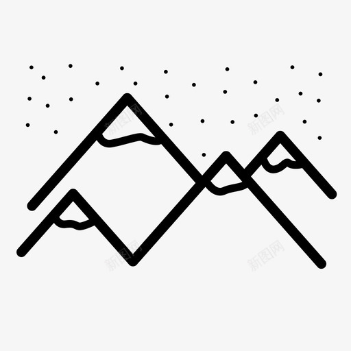 山上的雪圣诞节寒冷图标svg_新图网 https://ixintu.com 冬天 圣诞节 寒冷 山上的雪