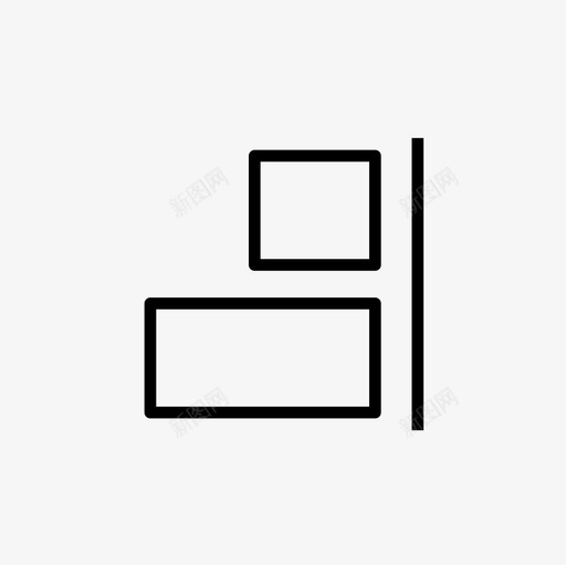 右对齐工具布局图标svg_新图网 https://ixintu.com 右对齐 布局 设计工具 设计细线图标集