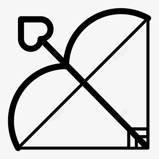 弓箭和心箭弓和心箭爱情图标svg_新图网 https://ixintu.com 射击 弓和心箭 弓箭和心箭 情人节 爱情