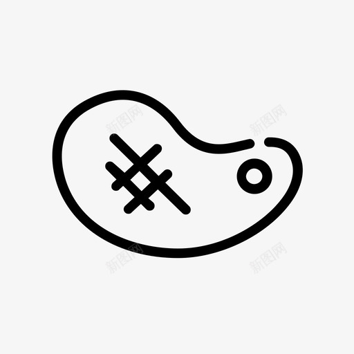 牛排抽象线条图标svg_新图网 https://ixintu.com 抽象 最小 牛排 线性 线条 食物图标