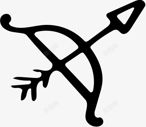 弓和箭射箭射击图标svg_新图网 https://ixintu.com 射击 射箭 弓和箭 手拉武器