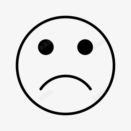 悲伤脸忧郁图标svg_新图网 https://ixintu.com 忧郁 悲伤 情绪激动 愁眉苦脸 脸