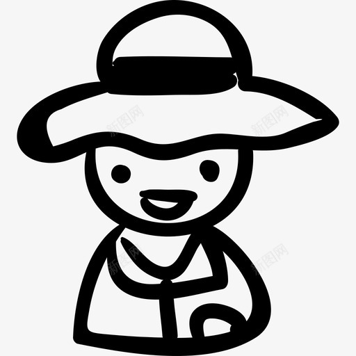 农人戴着帽子手工制作的象征人图标svg_新图网 https://ixintu.com 人 农人戴着帽子手工制作的象征