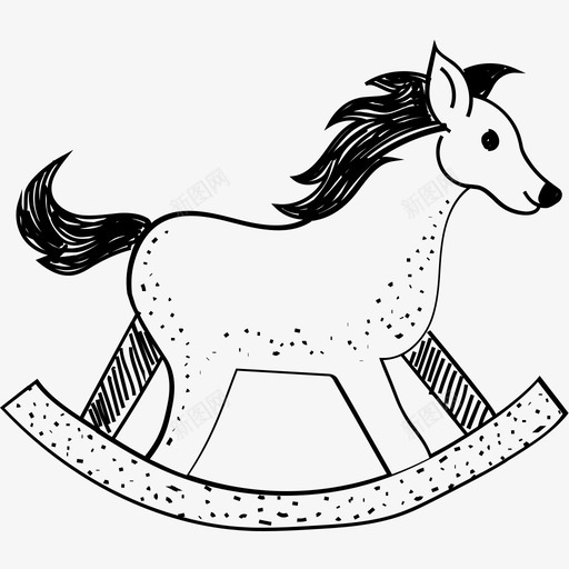 摇摆马童年玩具图标svg_新图网 https://ixintu.com 儿童配件 圣诞涂鸦图标 摇摆马 有趣的玩具 玩具 童年