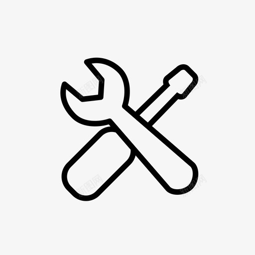 修理家务活螺丝刀图标svg_新图网 https://ixintu.com 修理 家务活 家用细线图标集 扳手 螺丝刀