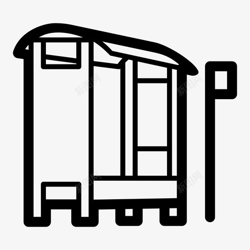 公交车站城市车站图标svg_新图网 https://ixintu.com 交通 候车 公交车站 城市 房地产 车站