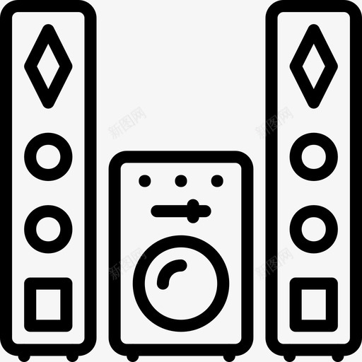 音响系统音频音乐图标svg_新图网 https://ixintu.com smashicons音乐2大纲 播放 音乐 音响系统 音频