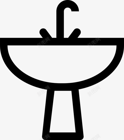 水槽浴室盥洗室图标svg_新图网 https://ixintu.com 家具 水槽 洗脸台 洗脸盆 浴室 盥洗室