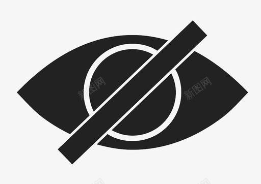 隐藏眼睛禁止图标svg_新图网 https://ixintu.com 不可见 眼睛 禁止 视觉 隐藏