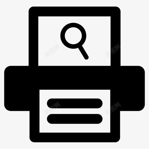 搜索打印机放大镜打印文件图标svg_新图网 https://ixintu.com 打印文件 搜索打印机 搜索文件 放大镜