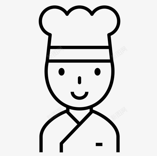 厨师头像职业图标svg_新图网 https://ixintu.com 厨师 头像 职业 职业瘦线图标集 餐厅