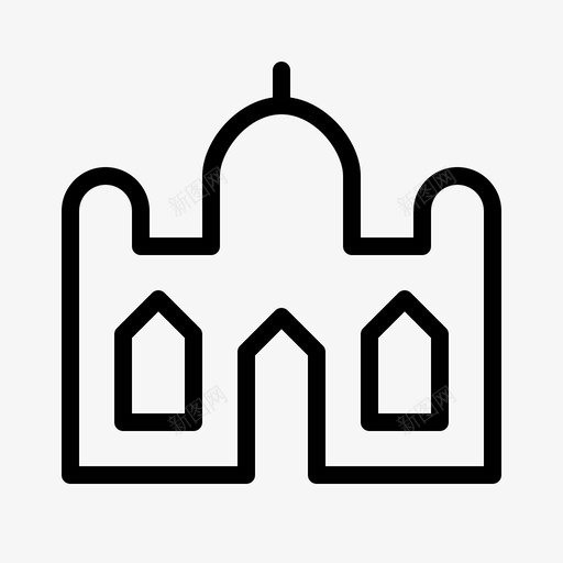 寺庙城市位置图标svg_新图网 https://ixintu.com 位置 地图 城市 城镇 寺庙