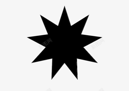 星星九个头尖的图标svg_新图网 https://ixintu.com 九个头 尖的 星星