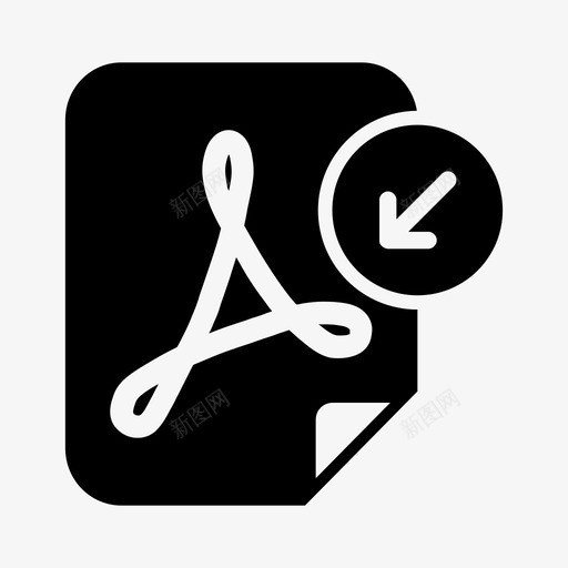 pdf接收接受adobe图标svg_新图网 https://ixintu.com adobe pdf接收 pdf文件 接受 文档