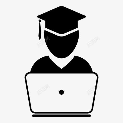 学生毕业笔记本电脑图标svg_新图网 https://ixintu.com 在线 大学 学术字形图标 学生 教育 毕业 灰泥板 笔记本电脑