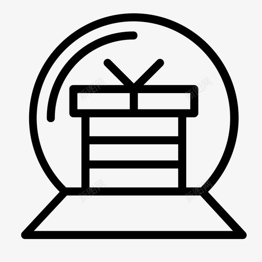 带礼物的灯泡球装饰图标svg_新图网 https://ixintu.com 圣诞节 带礼物的灯泡 球 礼物 装饰