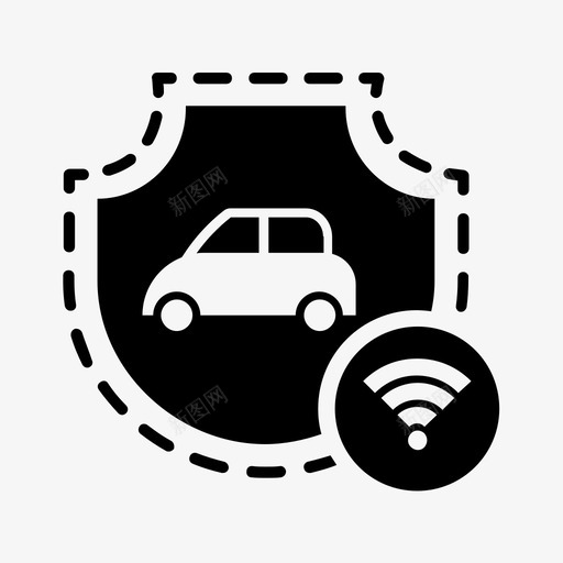 汽车保险无线安全wifi图标svg_新图网 https://ixintu.com wifi 安全 汽车保险无线