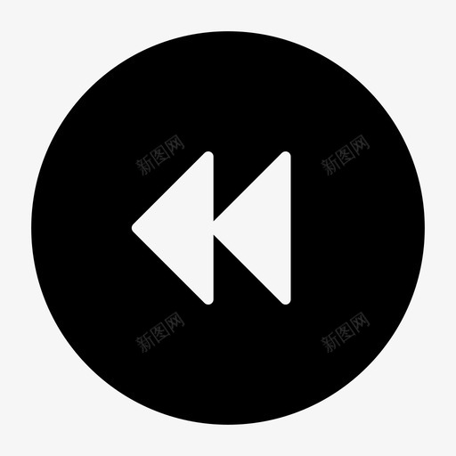 倒带后退音乐图标svg_新图网 https://ixintu.com 倒带 后退 手机 播放列表 歌曲 音乐