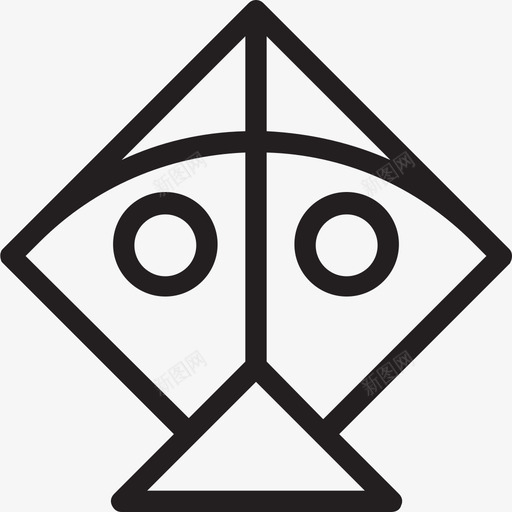 风筝有趣的活动游戏图标svg_新图网 https://ixintu.com 体育图标 夏季游戏 有趣的活动 游戏 风筝