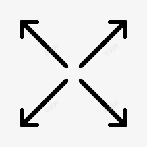 展开箭头方向放大箭头图标svg_新图网 https://ixintu.com 展开箭头 放大箭头 方向 移动
