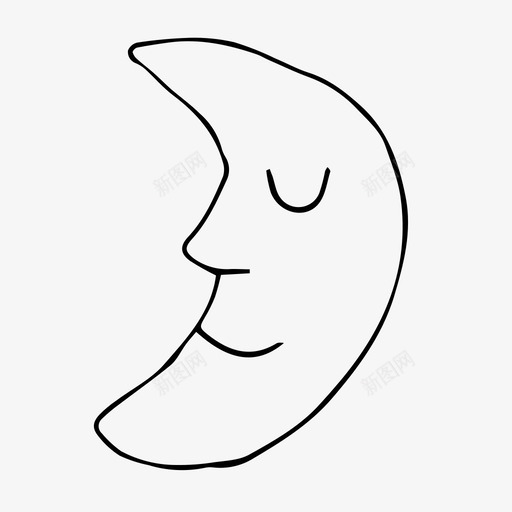 月亮快乐夜晚图标svg_新图网 https://ixintu.com 夜晚 快乐 月亮 睡眠